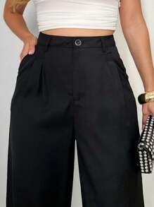 WOMEN'S MO FASHION - XX063, WOMEN'S TAILORED PANTS, HIGH WAIST, PANTALON, ELEGANT, CASUAL, EVERY DAY TO DAY, WORK, SUPER STYLISH. - 黑色 - 查看 3