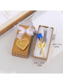 1 件水晶玻璃玫瑰花，人造金属花瓣装饰，办公桌装饰，万圣节婚礼派对情人节礼物，情人节，礼物