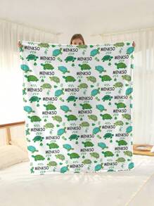 1pc Pet Turtle, Gift For Loved Ones, Friends, Kids, Customized Text, Flannel Printed Blanket - Soft & Comfortable For Bedroom, Sofa, Office, Outdoor Camping, Travel, Holiday Gifts Like Valentine's Day, Mother's Day, Birthday, Anniversary, Graduation, Wedding, Father's Day, Children's Day