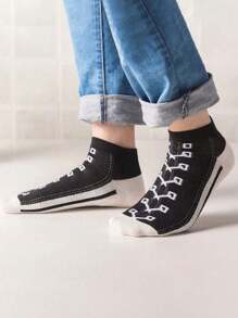 Kit 6 Pairs Of Short Ankle Socks All Star Women's Fashion - Nhiều màu - Xem 3
