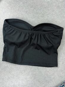 Strapless Cropped Sweetheart Neckline - 黑色 - 查看 3