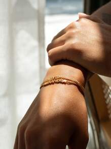 1pc Personalized Customized Bracelet,Custom Name Bracelet As A Gift Stainless Steel Nk Bracelet,Personalize Name Gold Color Wrist Chain Women Bracelet Perfect Birthday Gifts For Mom Girlfriend,Halloween Decoration, Halloween, Christmas Gifts, Utilitarian Chic, Delicate Romance, Look Glamour