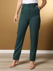 Women's Pants/Tailor Pants/Basic Pants/Elegant Pants/Skinny Pants/Blogger Pants/Fashion Pants - Dark Green - View 6