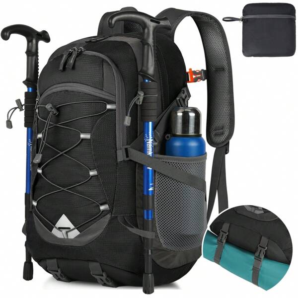 Wanderrucksack Herren Damen 40L Wasserdichter Rucksack Leicht Faltbarer Reiserucksack Trekkingrucksack mit Reflexstreifen Für Radfahren,  Klettern, Bergsteigen und Reisen Sport