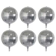 THINGS ALREADY Kit 04 Balão Bexiga Discoteca Globo 4D Metalizado - 56 Cm Festa - Prata - Visão 4