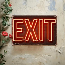 1pc Vintage Rustic Iron Sign, 12x8 Inch (30x20cm), "EXIT" Style Design Wall Art, Suitable For Home, Bar, Pub, Cafe, Farmhouse Room Decor Metal Poster, Retro Wall Hanging Plaque - Multicolor - View 8