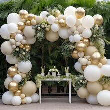 Globos mates beige crema, juego de arco de globos nude neutros de marfil adecuado para estilo bohemio, cumpleaños, bodas, fiestas, globos decorativos - Multicolor - Ver 3