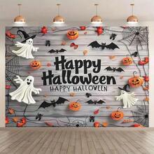 Halloween Party Background - Spider, Ghost, And Pumpkin Design | Multi Functional Polyester Banner For Indoor/Outdoor Decoration And Photo Props,Christmas - Multicolor - View 5
