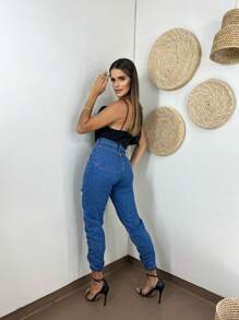 Women Jeans - Navy Blue - View 2