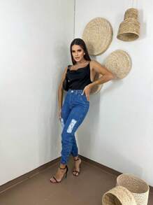 Women Jeans - Navy Blue - View 4