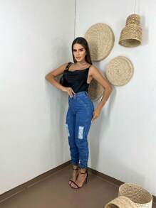 Women Jeans - Navy Blue - View 3