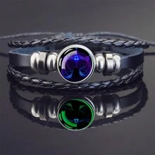 1pc Glow In The Dark 12 Zodiac Sign Braided Multilayer Bracelet, Unisex - style - View 19