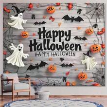 Halloween Party Background - Spider, Ghost, And Pumpkin Design | Multi Functional Polyester Banner For Indoor/Outdoor Decoration And Photo Props,Christmas - Multicolor - View 1