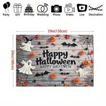 Halloween Party Background - Spider, Ghost, And Pumpkin Design | Multi Functional Polyester Banner For Indoor/Outdoor Decoration And Photo Props,Christmas - Multicolor - View 3