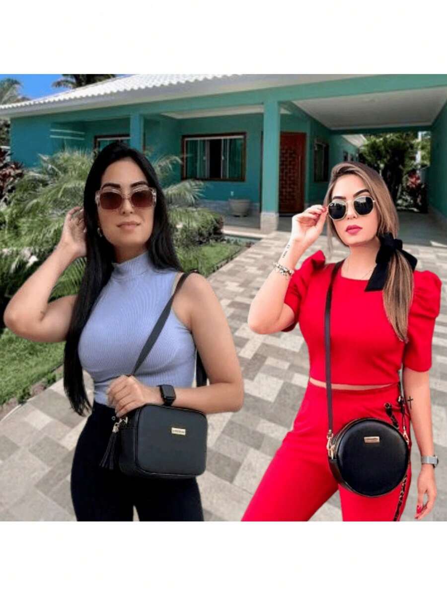 Kit 2 Women's Club Bag With Cross Shoulder Strap - Nhiều màu - Xem 1