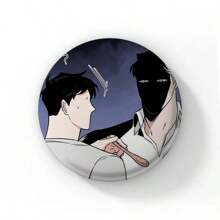 58mm 热门韩国 BL 动漫玫瑰和香槟漫画纽扣别针男孩爱漫画凯撒温胸针徽章包装饰粉丝收藏最佳礼物