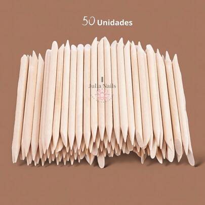 50 Palitos de laranjeira Para Unhas Cutícula Manicure