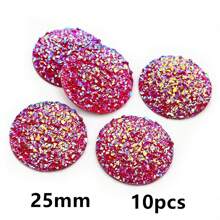 10pcs 20/25mm Flat Back Resin Cabochon Beads, Suitable For Bracelet, Earrings And Other DIY Jewelry Making Accessories - Resin Cabochon - View 25