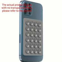 1pc New Design Silicone Suction Cup Square Single Side Phone Holder Bracket, Compatible With Iphone & Android Phones Silicone Phone Accessories, Free Suspension, Mirror Shower Phone Holder, Vibration Video & Selfie