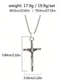 1 Stück Halskette mit Kreuz Göttin Anhänger im europäisch-amerikanischen Hip Hop Stil, rostfreie Stahlkette für Pullover, Familien/Feiertags/Geburtstags Geschenk, Unisex Schmuck