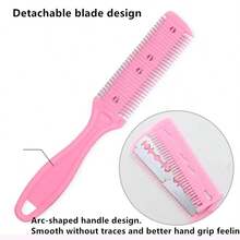 Household Double-Sided Hair Cutting Comb With Replaceable Blade Design, DIY Home Hair Trimming For Bangs And Split Ends, Portable Hair Styling Tool - Multicolor - View 1