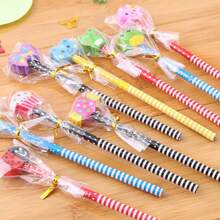 10pcs Random Cartoon Cute Pencil Writing Learning Office Pencil With Eraser Head Exam Special  Learning Stationery Prize