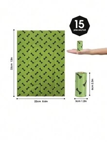 12 包宠物垃圾袋、便便袋、印花、狗便袋、狗便袋、遛狗清洁袋、户外旅行时狗狗的必备物品 - 彩色 - 查看 3