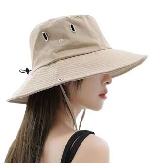 1 st Unisex flerfärgad sommarsolhatt utomhus, andnings- och UV-skydd för fiske, vandring, resor och cowboystil med stor brätte Casual