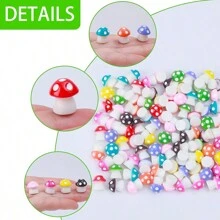 50 件迷你树脂蘑菇颜色随机小蘑菇人物小树脂蘑菇塑料小型微型蘑菇散装玩具屋装饰微型仙女花园景观水族馆小玩具 - 多色 - 查看 3