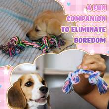 2 piezas/5 piezas Juguetes para mascar de cuerda trenzada de color aleatorio para perros pequeños y medianos, duraderos y de limpieza dental