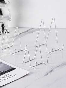 1 件铁艺展示架，简约金属相框支架，陶瓷盘艺术品展示架，N 形装饰支撑架，金属盘展示架