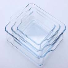 1pc Square Baking Dish, High-Borosilicate Heat-Resistant Lead-Free Glass, For Salad, Dessert, Baking Oven And Microwave