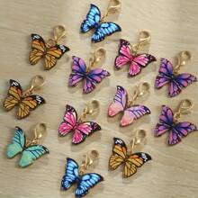 Charming Unique Butterfly Keychain Set, With Lobster Clasp - Multi-Function Fashion Accessory For Men & Women, Butterfly Jewelry Set In Various Colors Car Accessories Bag Charm School Letter - Color Mixing - View 3