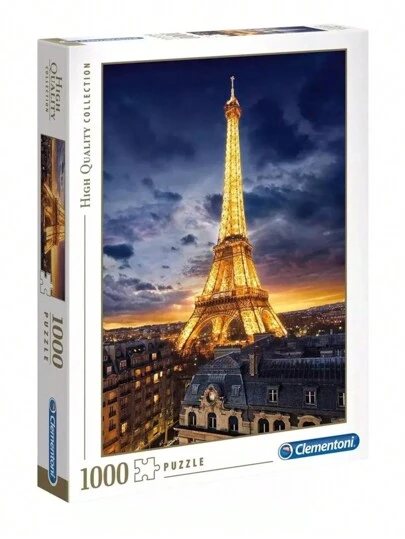 Rompecabezas Paris Torre Eiffel Iluminada 1000 Pz Clementoni Francia Ciudad De Las Luces Romantico