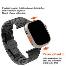 Brazalete de acero inoxidable compatible con correa de Apple Watch de 46 mm, 38 mm, 45 mm, 41 mm, 49 mm, 44 mm, 40 mm, 42 mm para Apple Watch Ultra 10, 9, 8, 7, SE, 6, 5, 4, 3, 2, 1