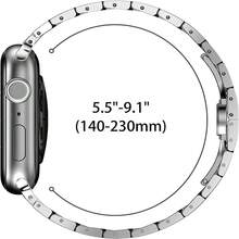 Brazalete de acero inoxidable compatible con correa de Apple Watch de 46 mm, 38 mm, 45 mm, 41 mm, 49 mm, 44 mm, 40 mm, 42 mm para Apple Watch Ultra 10, 9, 8, 7, SE, 6, 5, 4, 3, 2, 1