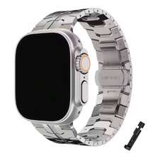 Brazalete de acero inoxidable compatible con correa de Apple Watch de 46 mm, 38 mm, 45 mm, 41 mm, 49 mm, 44 mm, 40 mm, 42 mm para Apple Watch Ultra 10, 9, 8, 7, SE, 6, 5, 4, 3, 2, 1