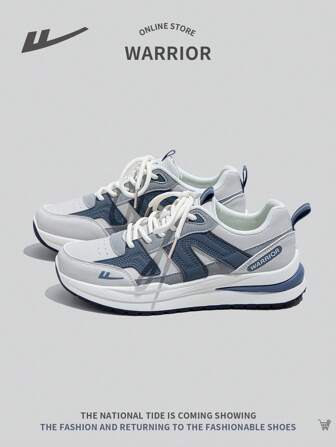 WARRIOR New Casual Soft Sole Lace-Up Low-Top Leather Sporty Comfortable Anti-Skid Outdoor Sneakers For Women