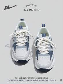 全新时尚休闲软底系带低帮皮革运动舒适防滑户外运动鞋女式 - 藍色 - 查看 5