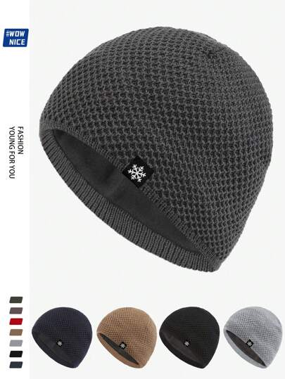 Unisex dicke gestrickte Beanie Mütze für Outdoor-Sport im Herbst & Winter, einfacher Uni-Farbstil mit Futter, geeignet für Outdoor-Aktivitäten wie Skifahren, Radfahren, Skateboarden, Wandern, Spazierengehen in der kalten Jahreszeit