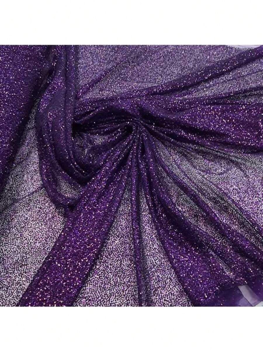 Promotion Glitter Tulle Fabric 1.5M Width Glitter Tulle - Purple - View 1
