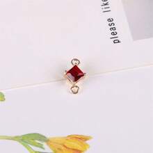 5/10/20 件随机混色铜镀金色方形钻石形双吊坠适用于 DIY 耳环、流苏、手链首饰制作配件 - 彩色 - 查看 20