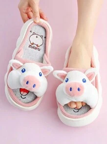 Pantuflas,Lindas Y Cómodas Pantuflas De Cerdito Para Niñas. - Blanco - Ver 2