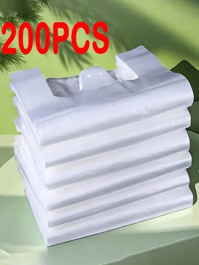 50/100/150/200 件带手柄的重型透明塑料袋 - 防水防污，适用于杂货店、购物中心、便利店和超市