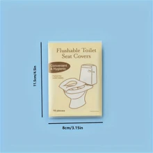 10/50/100 pièces Housses de siège de toilette jetables pour voyage - Housses de siège de toilette portables pour voyages et hôtels, grande taille, couvre-siège en papier imperméable et universel, dissolvable, décoration de salle de bain pour l'été