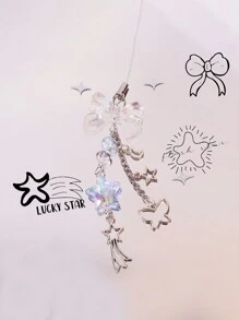 1 件串珠蝴蝶和幸运星可爱饰品，适用于耳机、盒子、包、手机、钥匙、情感支持礼物情人节 - 彩色 - 查看 1