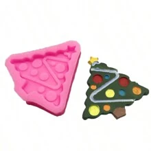 1 件圣诞老人灯圣诞树装饰硅胶模具适用于 DIY 蛋糕、饼干、巧克力烘焙圣诞装饰圣诞装饰圣诞礼物圣诞派对用品圣诞节圣诞装饰圣诞睡衣圣诞礼物圣诞装饰 - 粉色 - 查看 5