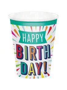 9 Oz Birthday Burst Cups - 96 Count - 彩色 - 查看 2
