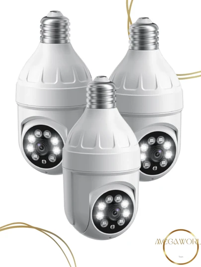 Câmara de segurança Bulb 1080p Câmara panorâmica 360° Detecção humana Áudio bidireccional Visão noturna - Segurança 24 horas para si e para a sua família - Envio agora
