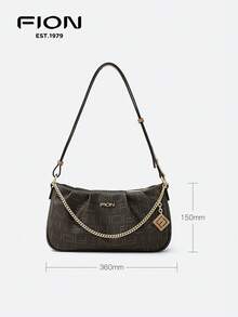 FION Shoulder Bag Women Handbag With Signature Monogram,Fashion Chain Purse Bag For Daily Use FAAFJGC158 - Brown - View 7